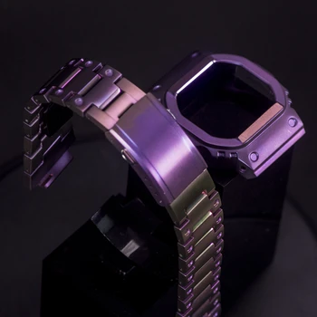 

Super Light Purple Titanium Alloy DW5600/5610 Watch Set Watchband Bezel/Case Metal Strap