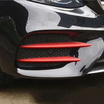 

Carbon Fiber Color Car Styling Front Fog Lamps Cover Grille Slats Decoration Sticker Trim For Mercedes Benz E Class W213 2016-17