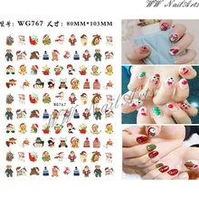 1Pcs Winter Xmas Nail Sticker 3D Christmas Elk Santa Snowflake Cartoon Slider Design Polish Deco Nail Decals for Manicure Wraps