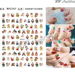 1Pcs Winter Xmas Nail Sticker 3D Christmas Elk Santa Snowflake Cartoon Slider Design Polish Deco Nail Decals for Manicure Wraps