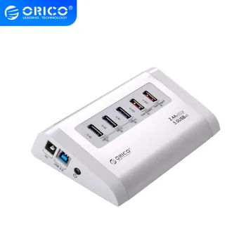 

ORICO UH3C2-SV USB3.0 HUB 5Gbps High Speed with Charger for Mobile Phone Tablet EU Plug/US Plug-Silver