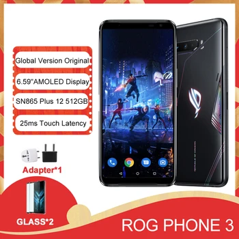 Перейти на Алиэкспресс и купить Оригинальный телефон телефона ASUS ROG Phone 3 ZS661KS, смартфон с функцией Snapdragon 865/865Plus, NFC, Android Q, OTA, обновленный игровой телефон ROG3