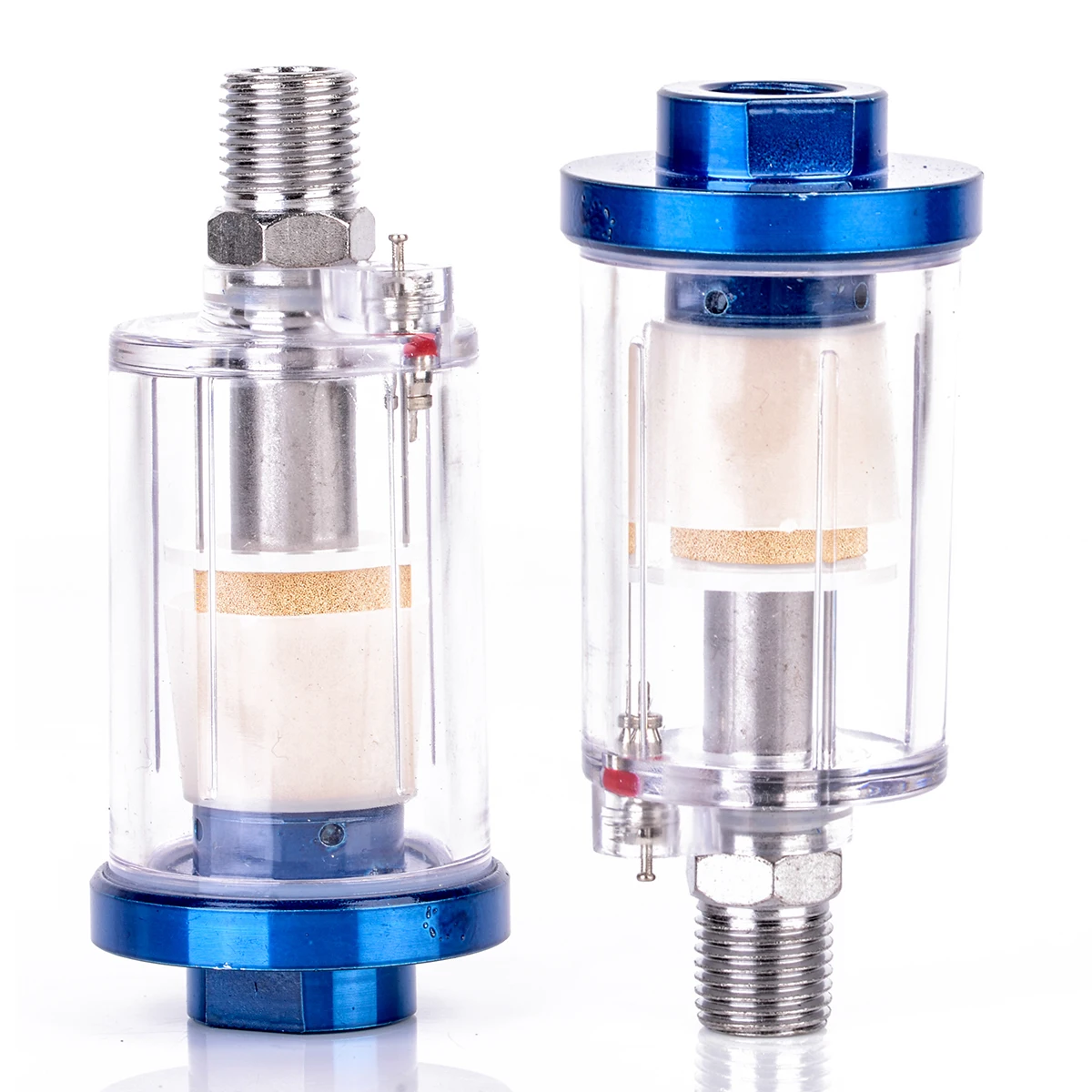 

1pc Blue Spray Gun Air Filter Mini In Line Air Filter Moisture Water Trap For Paintwork Spray Guns