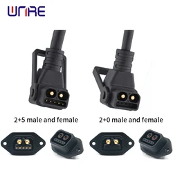 2+5 2+0 Waterproof Plug Electric Bike Charging Port Cable, Female Male Charging/Discharging Socket For Yadea/Aima Electromobile