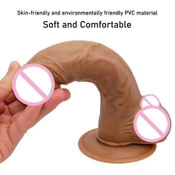 Huge Realistic Dildos Soft Skin Feeling Penis Erotic Thick Phallus with Suction Cup Big Dick Sex Toys for Women Masturbation 4