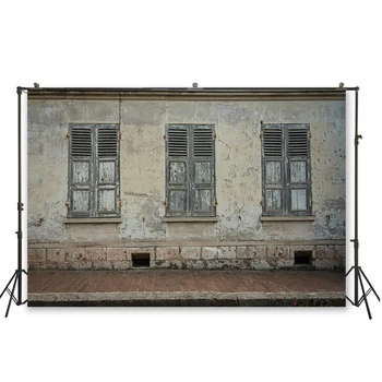 

HUAYI racked concrete wall and small window photography backdrop retro architecture photo shoot decoratios background D-5789