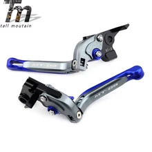 Тормозной рычаг сцепления для YAMAHA MT-09 MT09 Tracer FZ-09- 15 16 17 Титан+ синий складной выдвижной Мотоцикл логотип MT-09