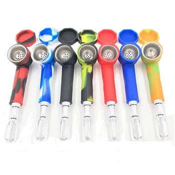 

With Screen and Lid Smoking Herb Hookah Mouth Tip Filter Portable Cheap Silicone Pipe Tobacco Pipe Silicone Rubber