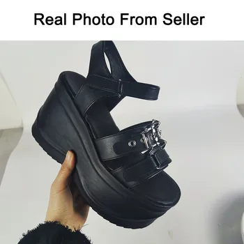 Gothic Platform Heel Wedges Platform Sandals 5