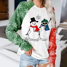 Best Offers 3D Christmas Cartoon Tree Print Oversized Sweatshirt for Women