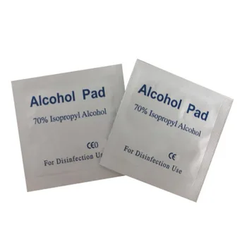 

New 100Pcs/Lot Portable 100pcs/Box Alcohol Swabs Pads Wipes Antiseptic Cleanser Cleaning Sterilization First Aid Home Makeup