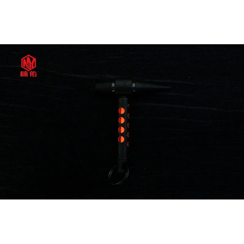 1PC Titanium Alloy Small Hammer Pendant Self-luminous Tritium Gas Tube EDC Luminous Keychain Necklace Pendant Signal Light