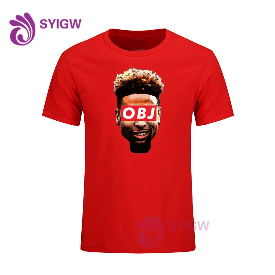 Хлопок Odell Beckham Jr принт повседневные мужские футболки с круглым вырезом Модные мужские топы Мужские футболки с коротким рукавом мужские футболки 1205-25
