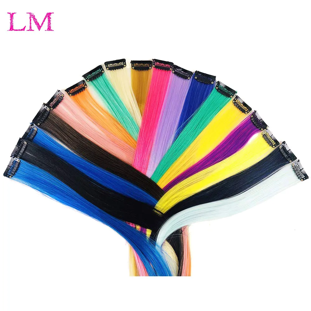 

LM 22 92Color Extension Clip in Hair Single Piece Fake Hair Extension Hair Heat-resistant Composite Clip
