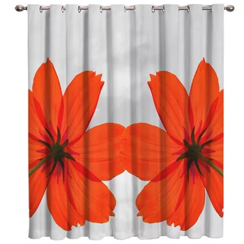 

Two Red Flowers Under A Dark Cloud Window Treatment Hardware Sets Curtain