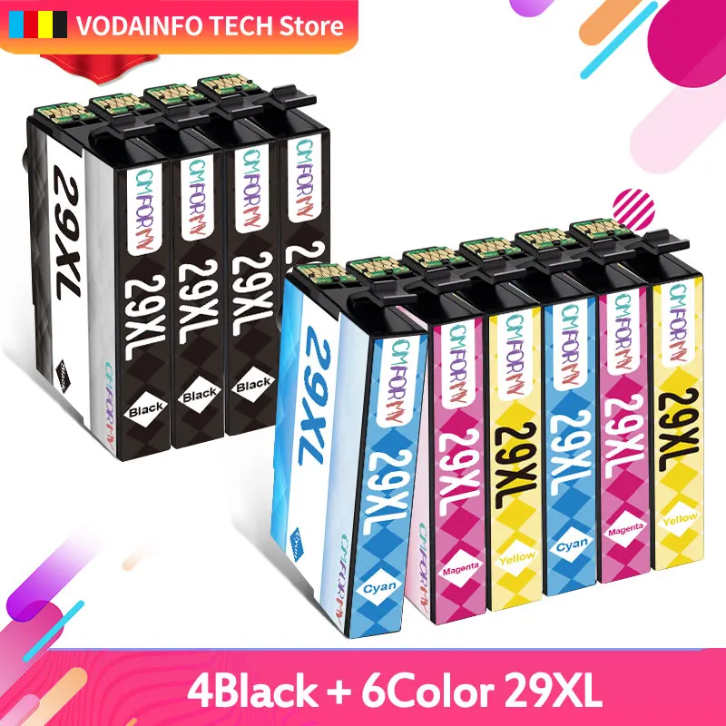 10 шт. 29XL T2991 2992 2993 2994 Совместимый патрон чернил для принтера Epson Expression Home