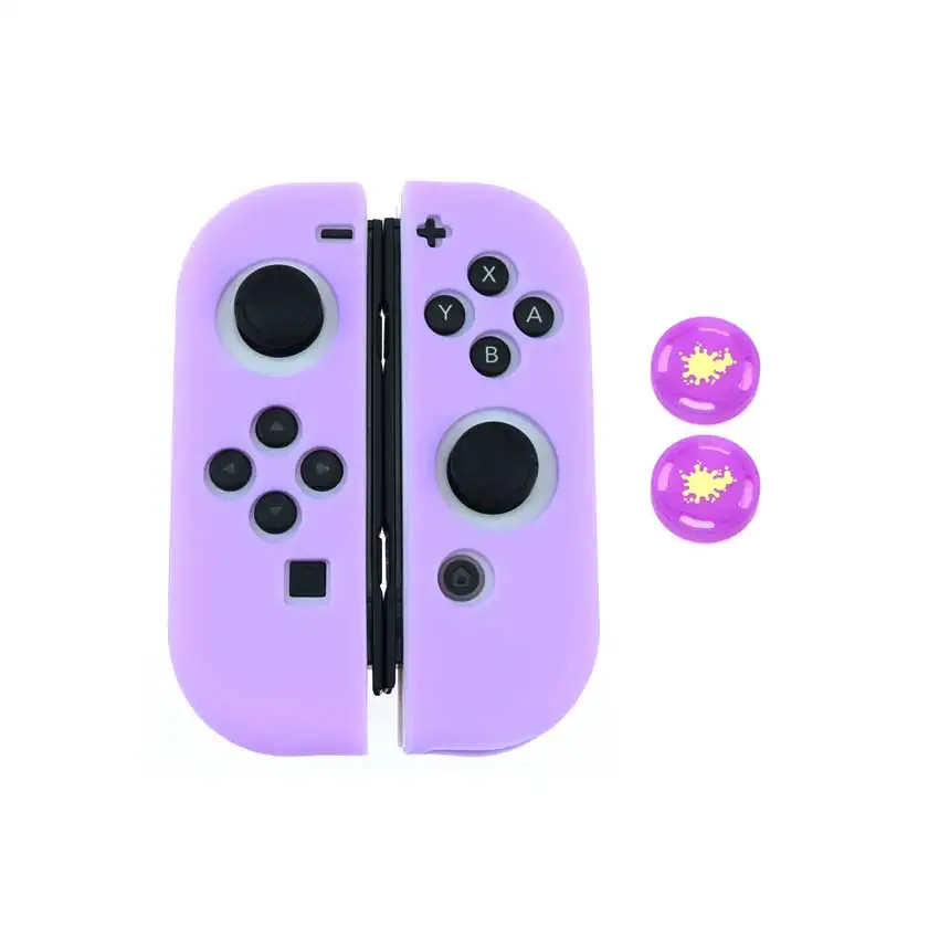 Мягкий силиконовый защитный чехол-накладка для Nintendo Switch NS NX Joy-Con+ 2 крышки джойстика для переключателя Joy Con - Цвет: K-K