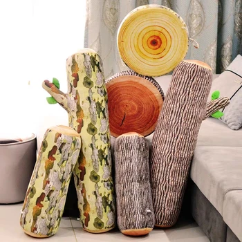 

Creative Stump Pillow Cushion Round Cushion, Large Cute Tree Long pillow Cylindrical Removabl&washable Gifts For Men Women