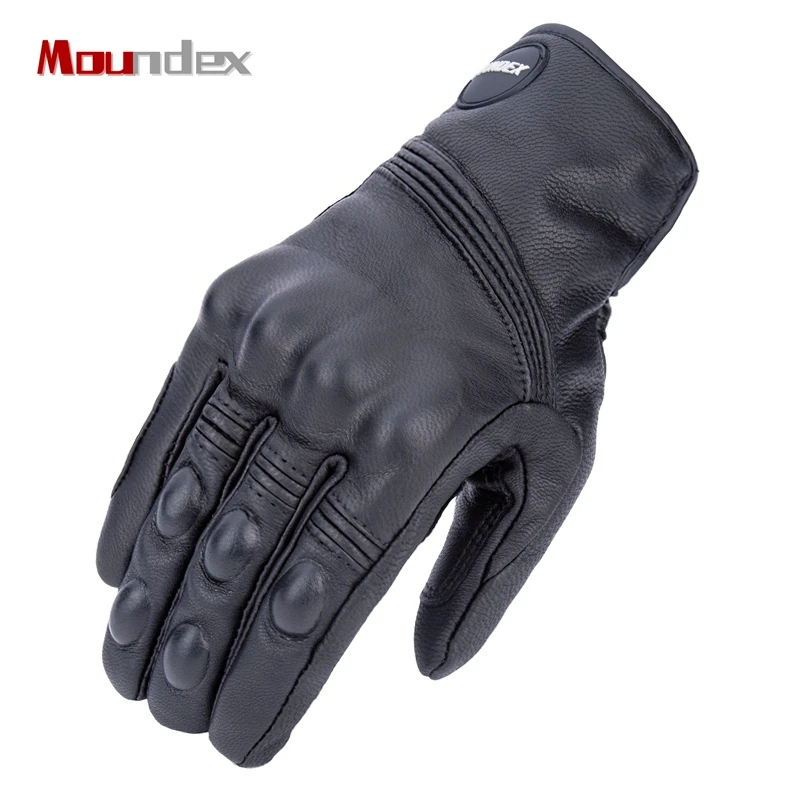 

Retro Leather Motorcycle Gloves Breathable Touch Screen Motocross Off-road Glove Motorbiker Riding Racing For Men Women Bicycle