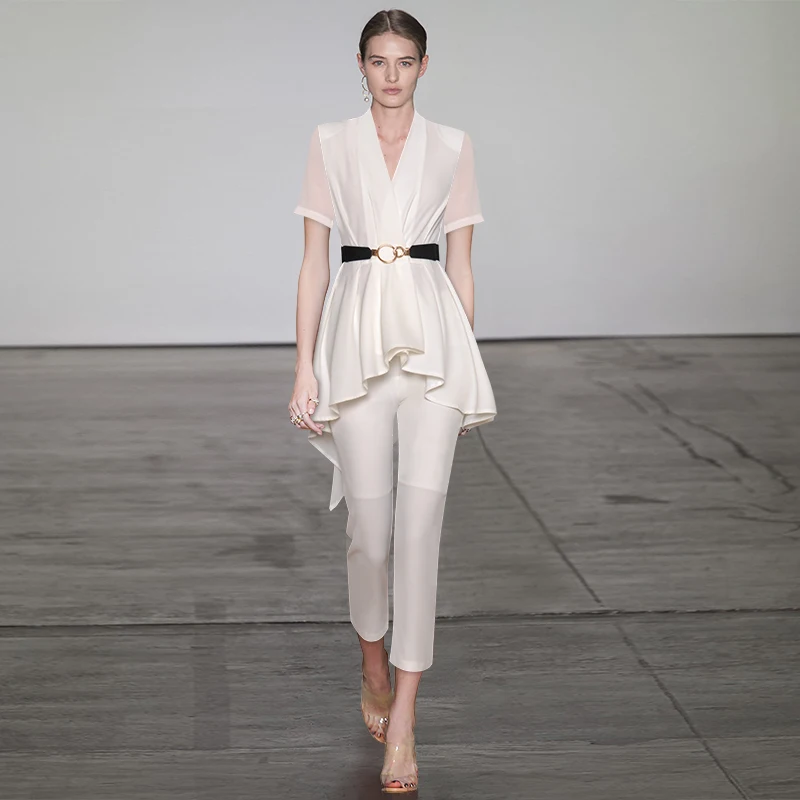 

shirt with irregular coat of cultivate morality straight nine minutes of pants fashion two suits the new summer 2020