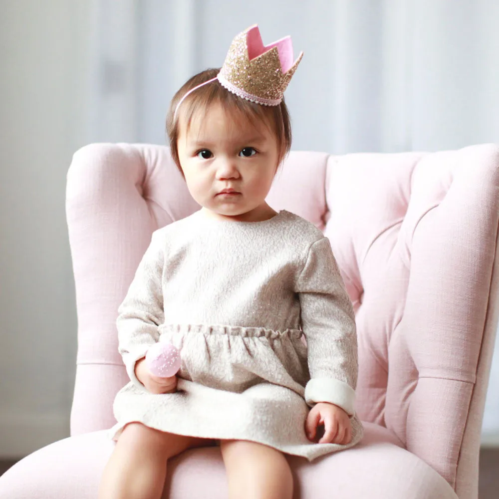  Baby Rose Flower Crown Headband Baby sequin crown hair band Lovely Kids Birthday Gift Photo Prop Hair Accessories