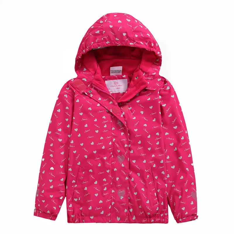 

2019 Spring And Autumn Europe And America Girls Children Raincoat Jacket Deconstructable Hat, Windproof Water Resistant Coat