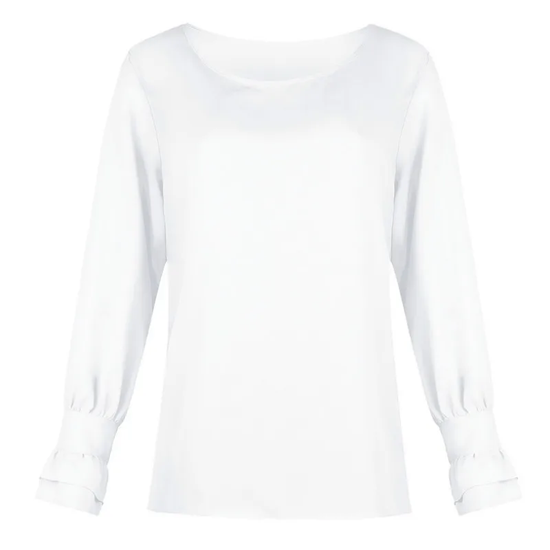 Весенние женские футболки с круглым вырезом, Топ с длинным рукавом, одноцветные женские универсальные осенние женские топы, белые футболки, Элегантные повседневные футболки G1051