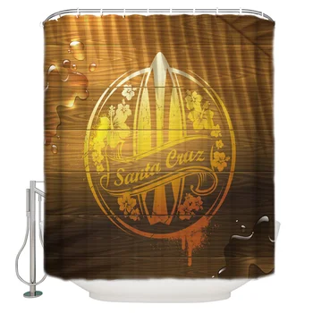 

Surfing Skateboard Water Droplet Board Shower Curtain Waterproof Curtains Polyester Bath Curtain