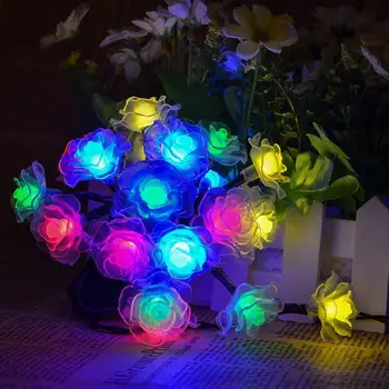 Batterij/Usb Power 10/20/30/40 Leds Rose Bloem Holiday String Lights Valentijn Bruiloft Decoratie kerst Bloem Lights Garland Batterij/Usb Power 10/20/30/40 Leds Rose Bloem Holiday String Lights Valentijn Bruiloft Decoratie kerst Bloem Lights Garland