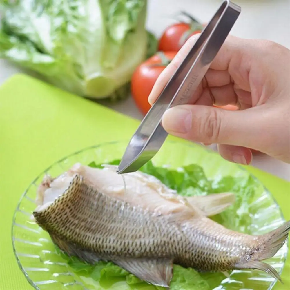 

Stainless Steel Cooking Food Tweezers Fish Bone Tweezers Remover Pincer Puller Tongs Pick-Up Seafood Tool Crafts Kitchen Tools