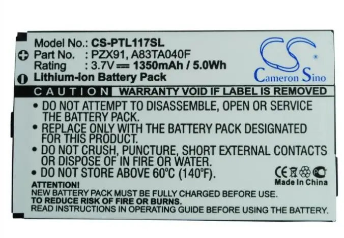 Аккумулятор cameron sino 1350 мАч для мобильного телефона PHAROS PZX91 Traveler 117 127 6027B0043001 A83TA040F