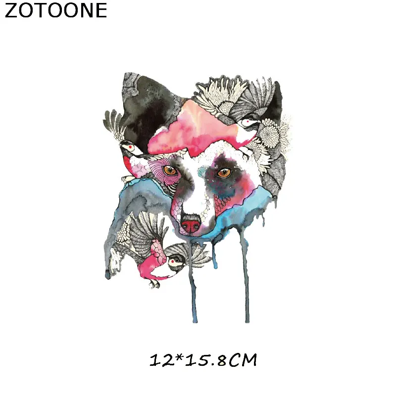 ZOTOONE цветные джинсы с нашивками в виде собаки, кошки, совы, железная наклейка для одежды, платья-футболки, термопереводная наклейка с животными, сделай сам - Цвет: ZT0226