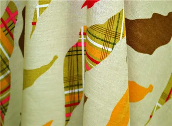 

Foreign trade tail single fashion casual beige bottom color digital print natural hemp fabric shirt semi skirt dress/1m