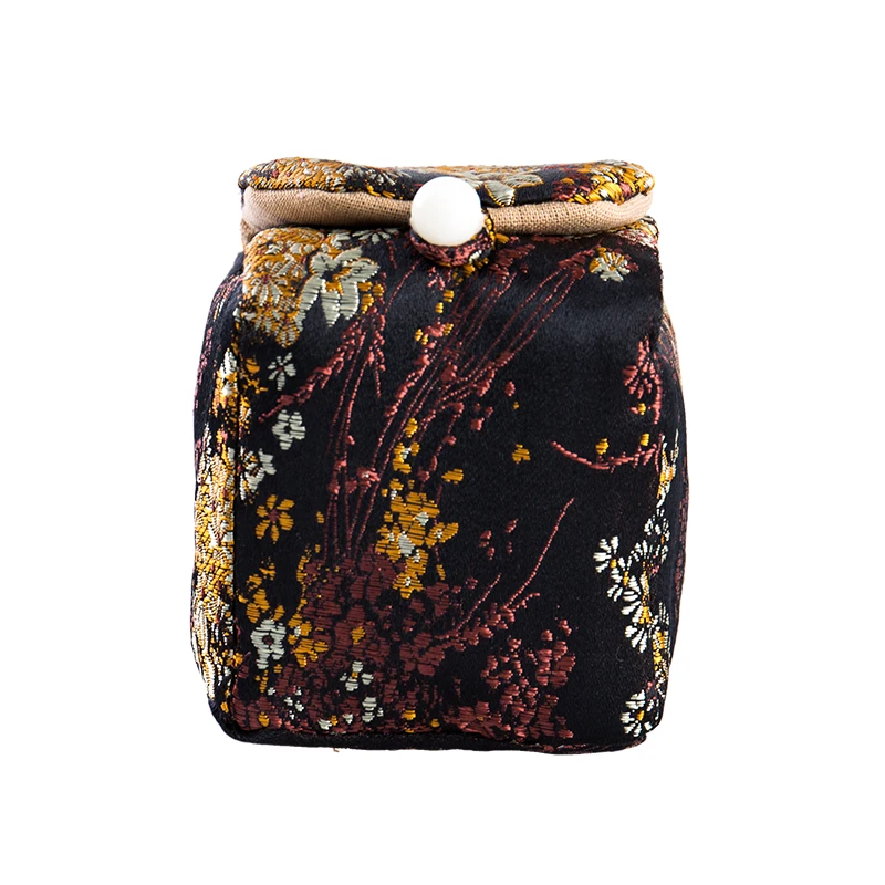 Chinese Retro Handmade Yunjin Single Cup Tea Set Cover Bowl Storage Bag Outdoor Travel Portable Teacup Teapot Storage Bag LB446