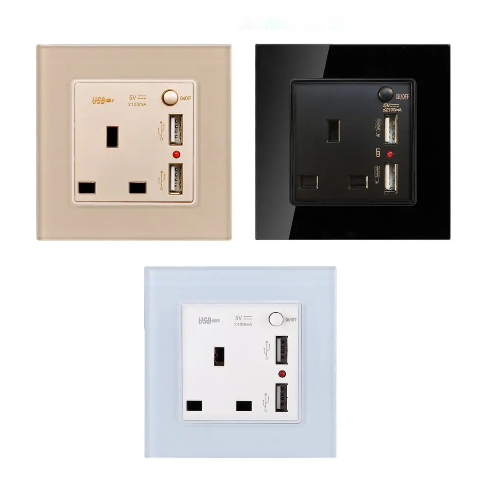 

Double Control Wall Socket Board Professional Socket Panel Glass Panel Quality Material Durable Fashion Uk