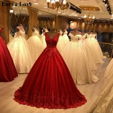 Red Ball Gown Evening Dresses 2020 Women Formal Party Robe De Soiree Sleeveless Sequin Applique Lace Vestidos Long Prom Dress Red Ball Gown Evening Dresses 2020 Women Formal Party Robe De Soiree Sleeveless Sequin Applique Lace Vestidos Long Prom Dress