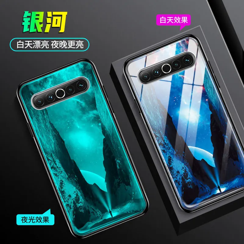 meizu phone case with stones Luminous Case For Meizu 16 Case Glow in Dark Tempered Glass Back Cover For Meizu 16 16th 15 Plus 16X 16XS 16S 17 Pro Cover Bag best meizu phone case