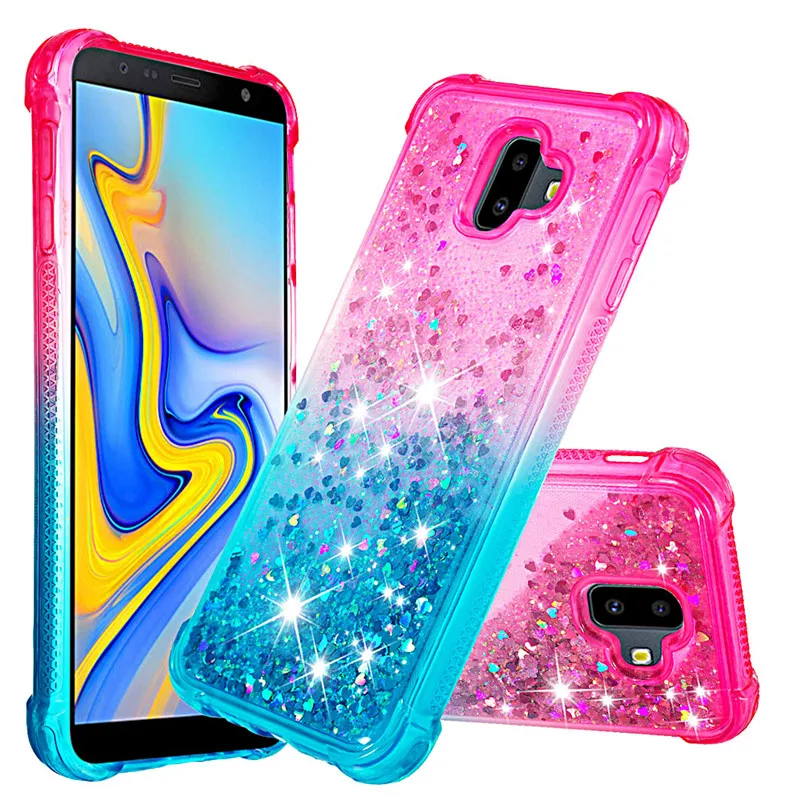 Чехол для Samsung Galaxy A9 A7 2018 J3 J7 J4 J6 Plus чехол с градиентными блестками и динамическим