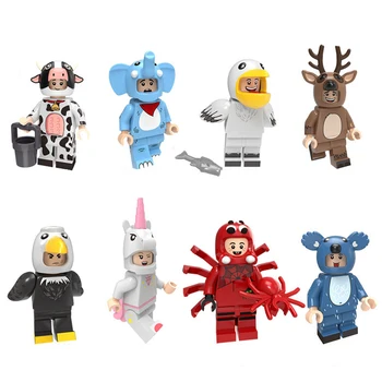 

DISNEY Animal Building Blocks Anime Elephant cow unicorn koala elk Action Figures Children Christmas Gift Toys for Boys Girls