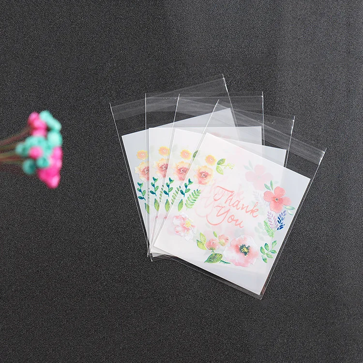 50Pcs Thank You Bags Plastic Cookies&Candy Bag Gift Packaging Wedding Favors Bags for Baby Shower Thanksgiving Party Supplies