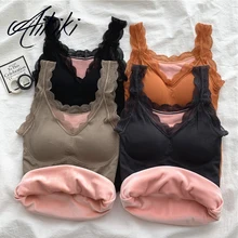 Женский бархатный кружевной термо жилет флисовый второй тепловой узкий зимний теплый Пижамный жилет нижнее белье жилет толстый женский розовый топ с круглым вырезом