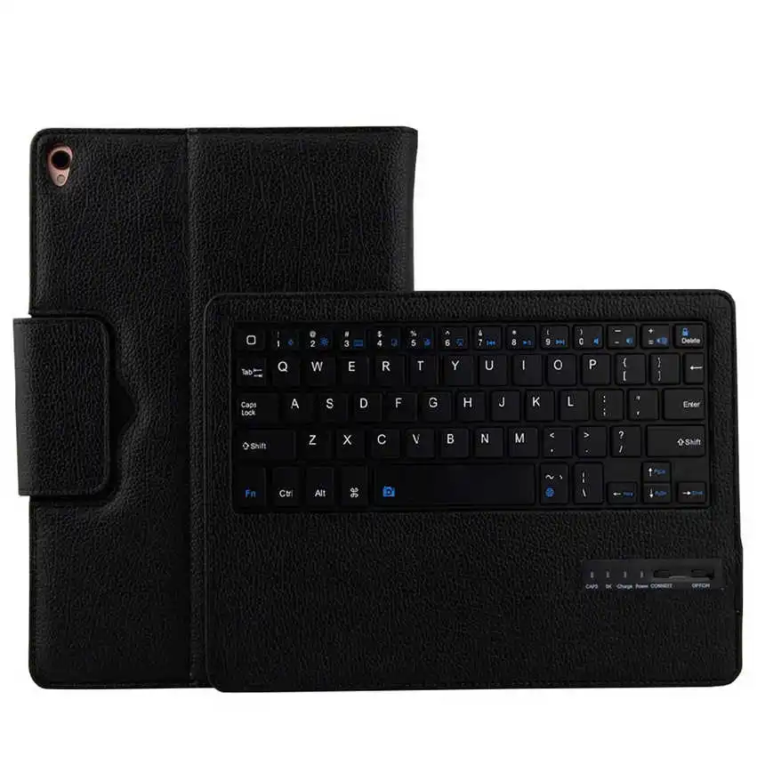 Магнитный чехол для iPad Pro 12,9 чехол с клавиатурой PU кожаный Folio Stand Funda для iPad Pro 12,9 крышка клавиатуры - Цвет: Black