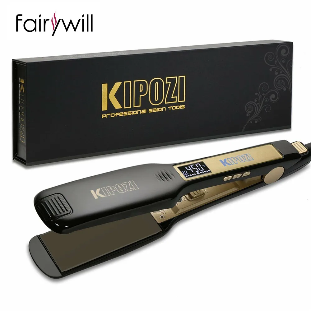 KIPOZI Professional  Hair Straightener and Curling Iron with Digital  LCD Display Titanium Flat Dual  Fast Heating Styling Tool jewelry metal stamping tool for diy flat back crystals setter metal stamping punches kit 1 8 mm 2 5 mm 4 mm rhinestones h8wf