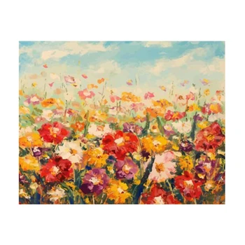 

Paint By Numbers for Adults Children Cartoon Flowers Drawing on Canvas Diy Handpainted Oil Painting Home Decoration