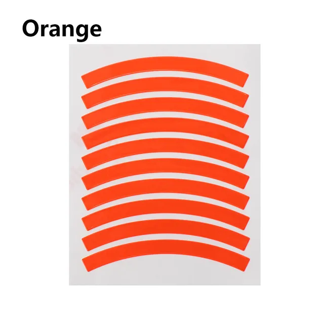 10Pcs Children's Balance Bike Reflective Sticker Wheel Decals Reflective Tire Applique Tape Safety Stickers Bicycle Accessories Orange