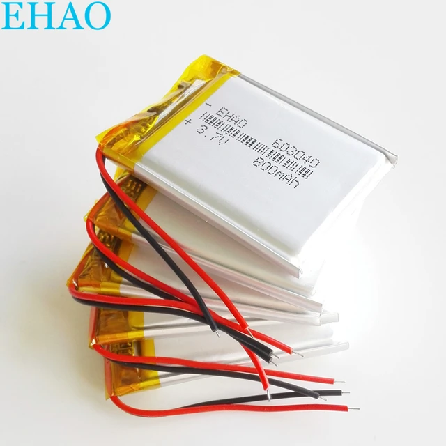 3.7V 800 mAh 3 Wires Thermistor Polymer Li Lithium Li-Po Battery 603040 For  GPS