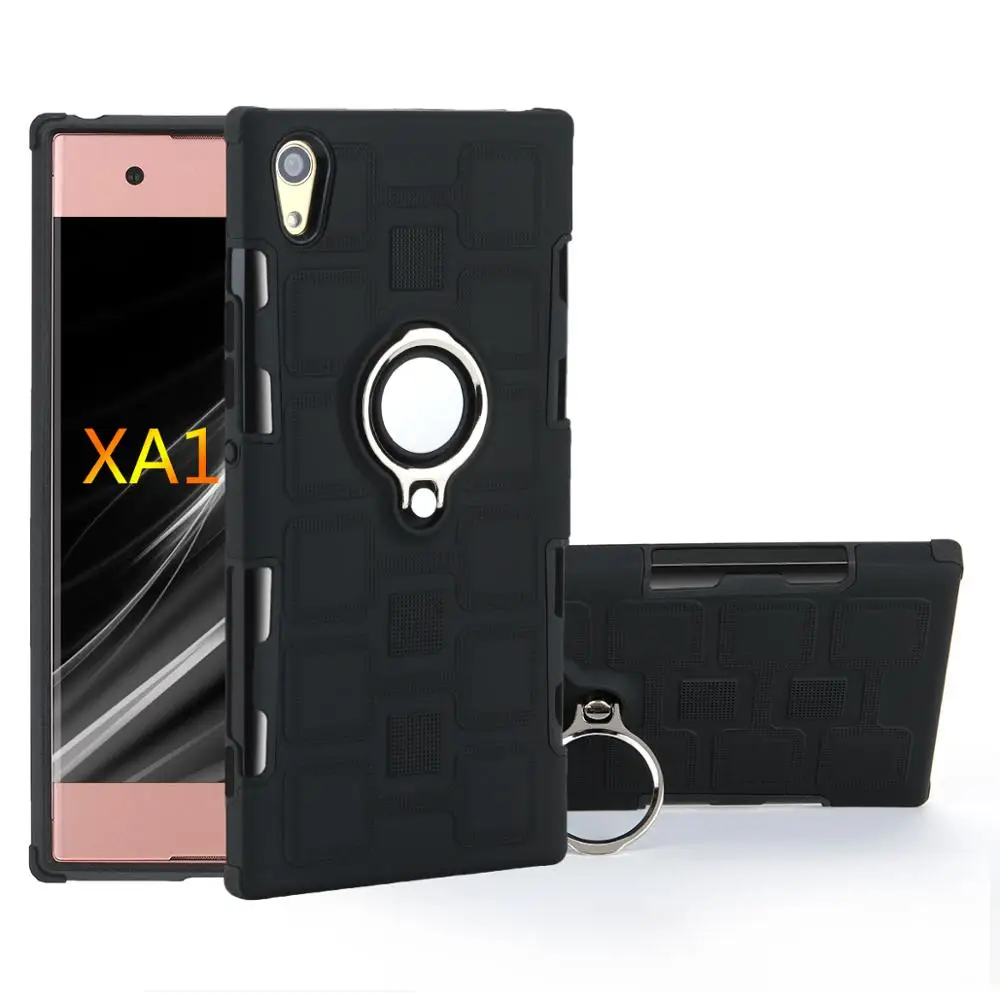10pcs Finger Ring Holder TPU Silicone Armor Back Phone Case Cover Coque For Sony XPERIA L1 XA1 XA1 UITRA XZ1 XA 1 XZ 1 L1 XPERIA