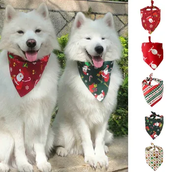 

Dog Cat Bandana Christmas Pet Collar Scarf Bib Grooming Accessories Triangular Bandage Collars for Small Medium Large Dogs Cats