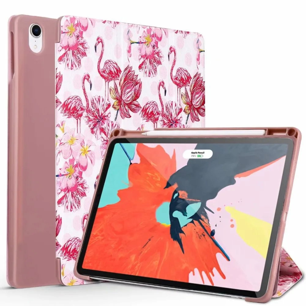 Мягкий чехол для iPad Pro11, ударопрочный чехол из ТПУ для iPad Pro 11, чехол с цветочным узором, чехол с подставкой, защитный чехол