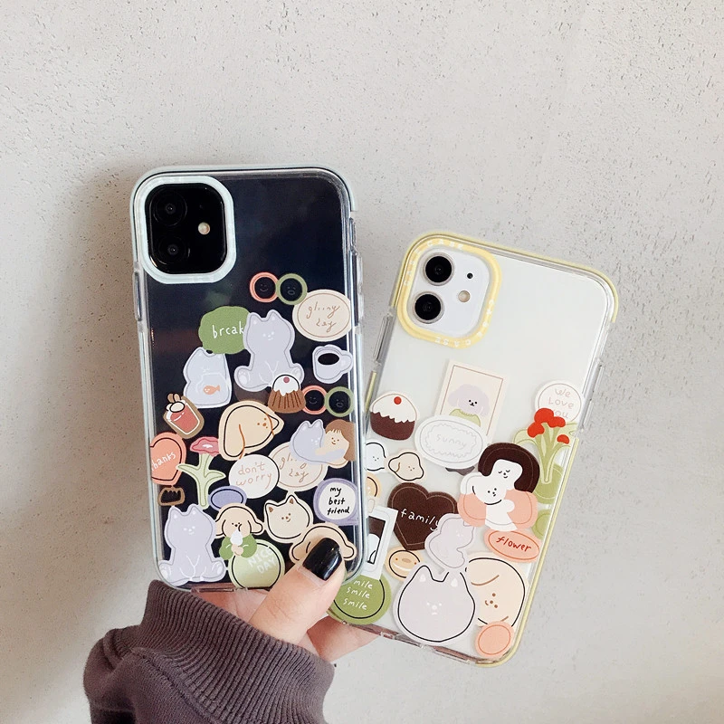 Милый медведь иллюстрация анти-осень чехол для телефона для iphone 11promax XS Max XR X 8 7 Plus чехол модный прозрачный чехол s Coque